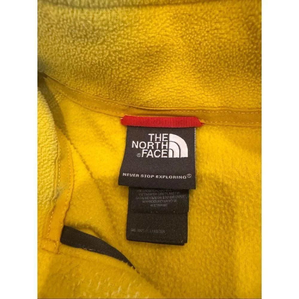 The North Face Men’s Large Yellow 1/4 Zip Fleece Pullover Chest Pocket Outdoor J